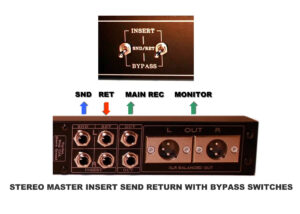 STEREO MASTER INSERT SEND RETURN WITH BYPASS SWITCHES