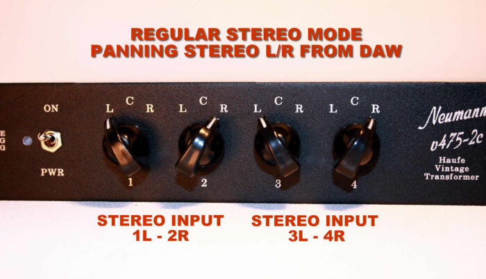LCR pan switch stereo a black box with knobs
