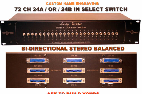 24 channel patchbay select switch Dsub Analog Studio Signal Distributor AB Switcher