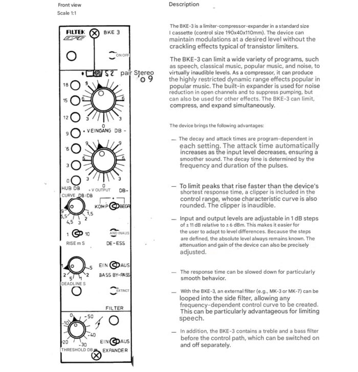 user manual compressor limiter Filtek BFE BKE4 (Neumann U473) user manual compressor limiter Filtek BFE BKE4 (Neumann U473)