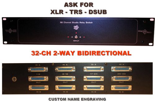 2 way 32 ch studio relay patchbay switch signal router
