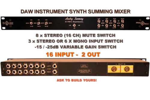 rackmount synth daw summing mixer 16-ch Studio Summing Mixer with Mute Switch