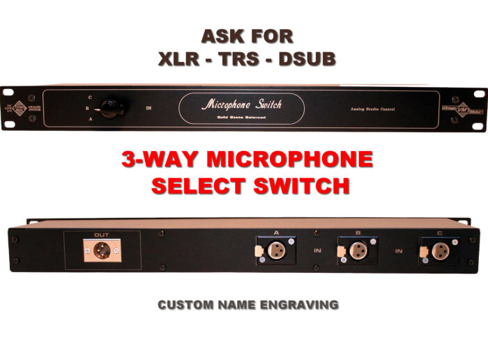 3 WAY MICROPHONE SELECT SWITCH 3 WAY MICROPHONE SELECT SWITCH 3-Way Mic Switch Microphone XLR Selector Switcher