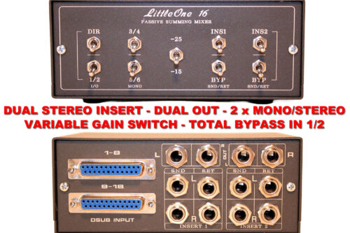 16 In - 4 Out Summing Mixer desktop mixer 16 channel dual insert