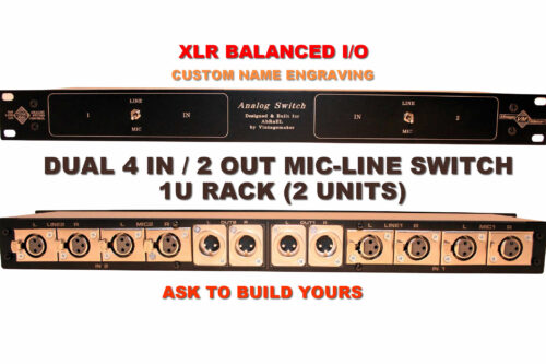 dual 4 in 2 out mic line switch 1u rack