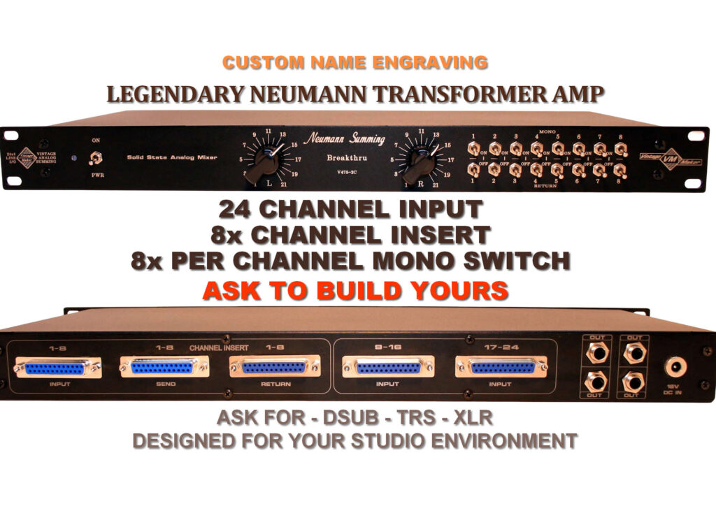 24×4 Neumann Summing Mixer - 8x Channel Insert 8x Mono Switch