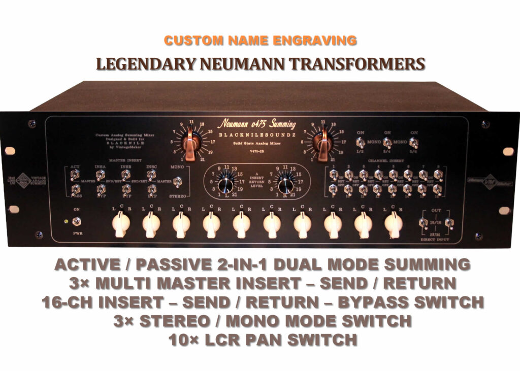 3U LCR Pan knob Neumann Studio summing mixer Neumann 2B – 16×8 Analog Summing Mixer, LCR Pan, Inserts, 3U Rack
