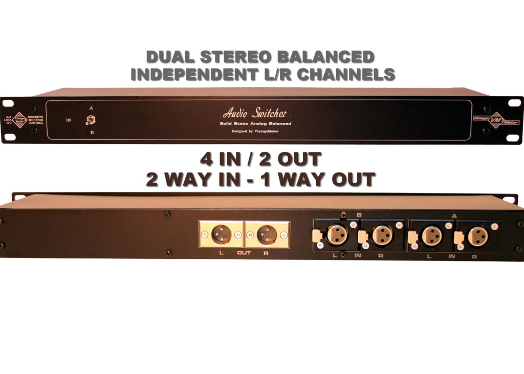 2-Way In - 1 Way Out XLR Selector Studio Switch