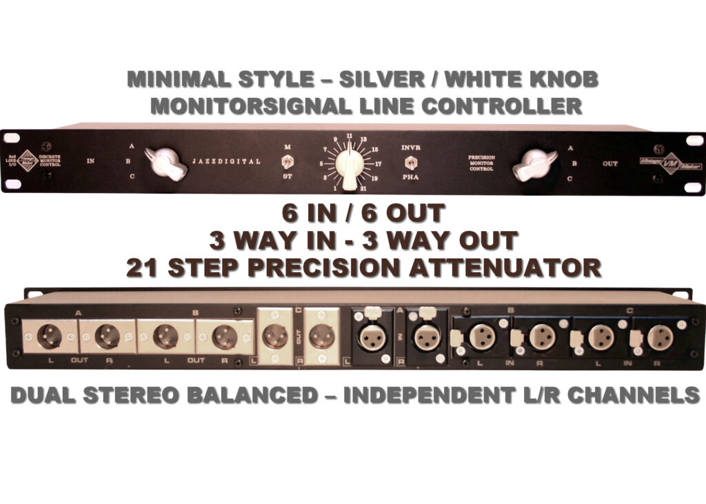 Studio Monitor Volume Controller - Audio Line Switcher 7 6×6 XLR Monitor Controller – Minimal Style with Phase Invert + Mono
