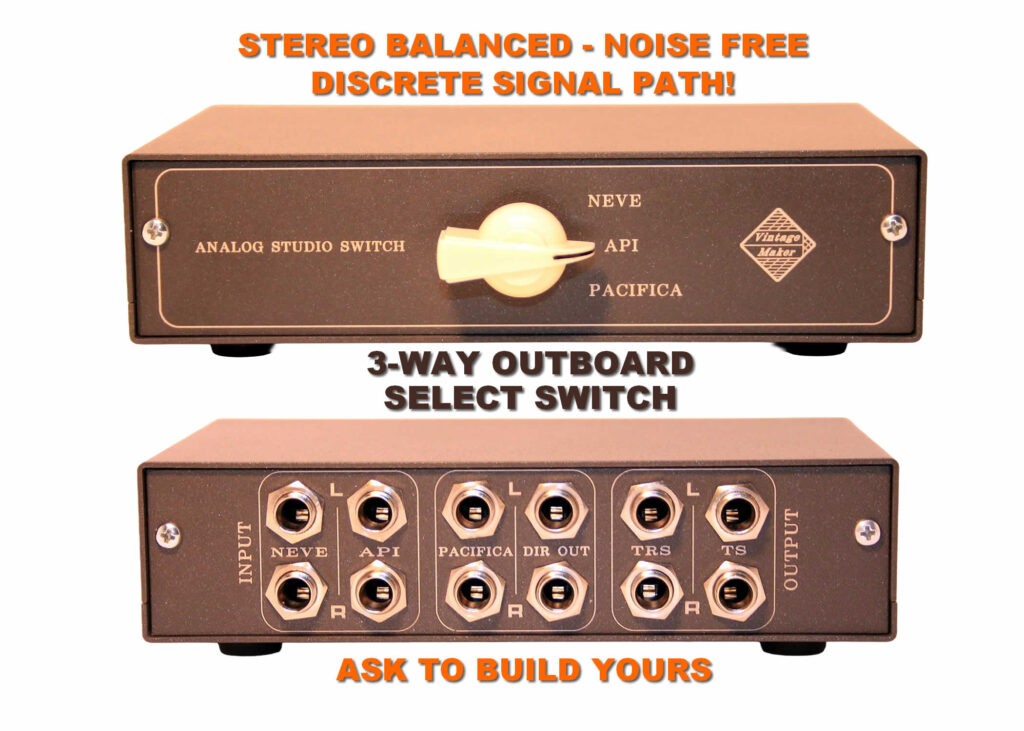3-Way Outboard Select – Custom Studio Switch (Neve / API / Pacifica ...