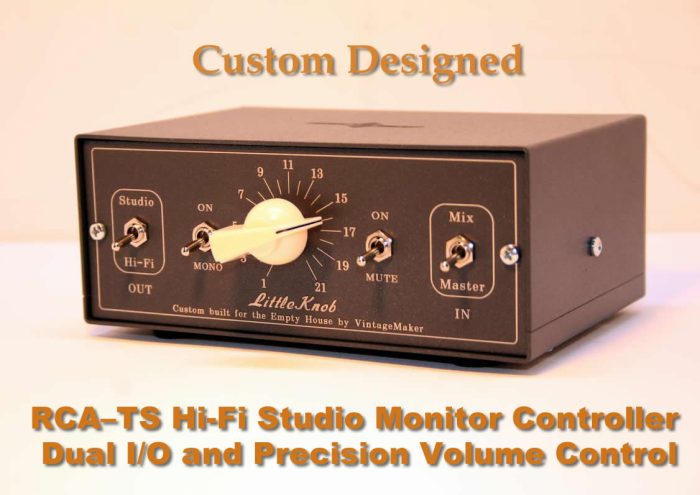 2 way Hi Fi Studio Monitor Controller – 4 In 4 Out – RCA TS – Mute Mono 2 way Hi Fi Studio Monitor Controller – 4 In 4 Out – RCA TS – Mute Mono