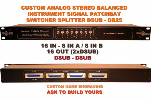 2x8 In DSUB Patchbay spitter studio switcher analog 2-Way In DB25 Studio Switch Box