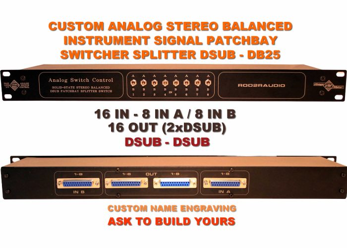 2x8 In DSUB Patchbay spitter studio switcher analog 2-Way In DB25 Studio Switch Box