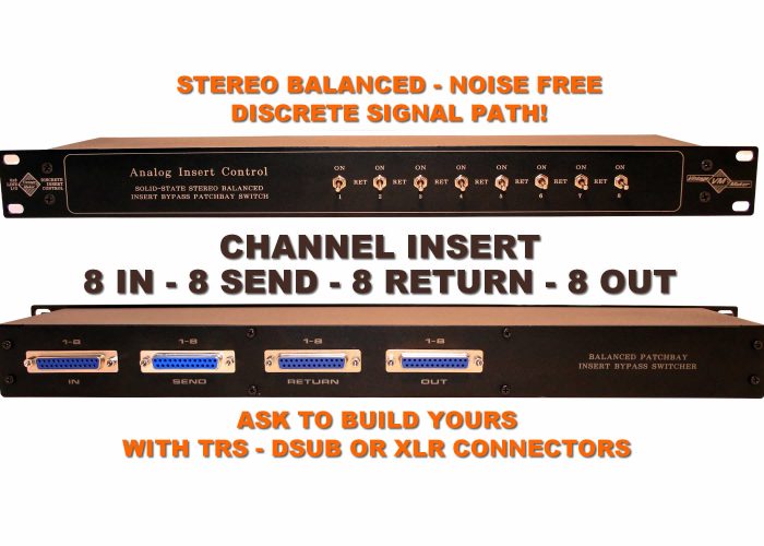 8 channel studio insert return patchbay switch box