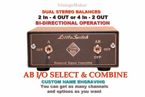 Analog speaker combiner switch studio signal