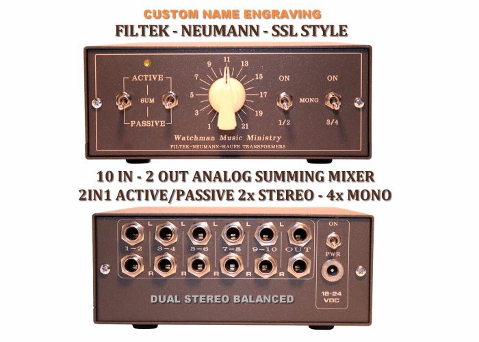 10 input desktop color transformer studio summing mixer SSL-Style Summing Mixer