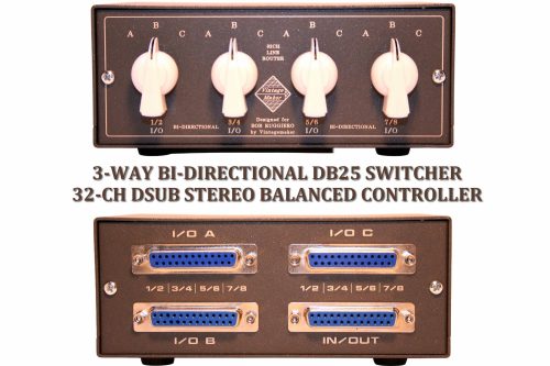 3 way dsub switch interface connect 3‑Way 8 Channel Bidirectional Analog Studio Switch – Rotary A/B/C