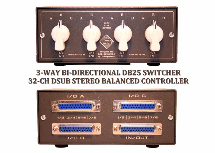 3 way dsub switch interface connect patchbay 3 way dsub switch interface connect 3‑Way 8 Channel Bidirectional Analog Studio Switch – Rotary A/B/C