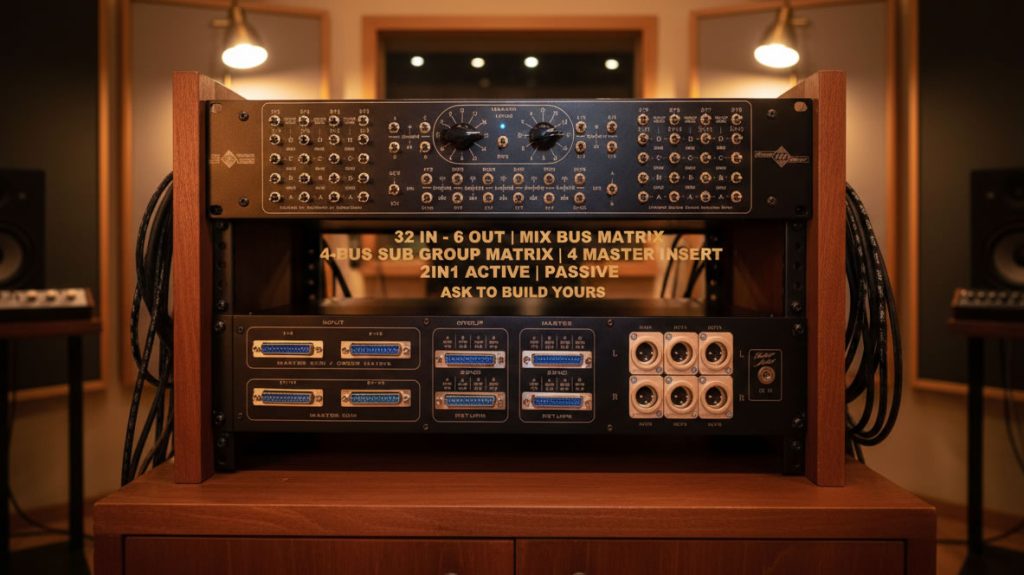 VintageMaker 4-bus matrix analog summing mixer for professional studio routing and hybrid mixing.