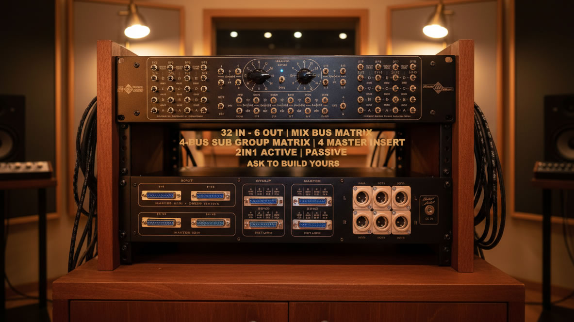 Analog Headroom Explained: Why Headroom Is Meant to Be Used, Not Avoided 4 VintageMaker 4-bus matrix analog summing mixer for professional studio routing and hybrid mixing.