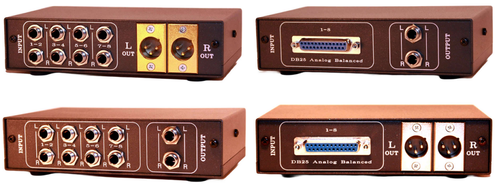 8 – 16 Input Desktop Analog Studio Summing Mixers 8 LittleOne Wide: 8-Channel Configurations with Different Connector Options