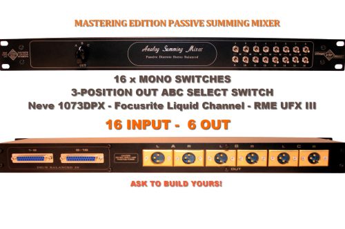 16 Channel Passive Summing Mixer Neve 1073DPX Focusrite Liquid Channel
