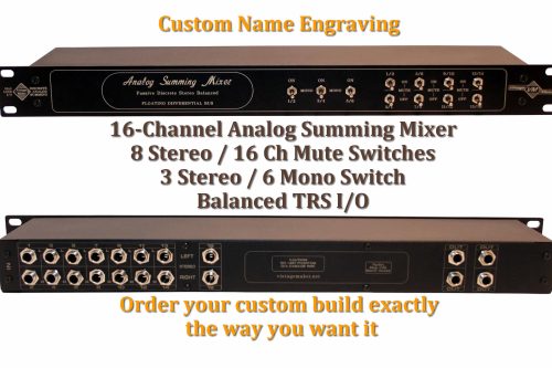16-Ch Rack Passive Summing Mixer with Mute Switch – TRS Balanced Analog