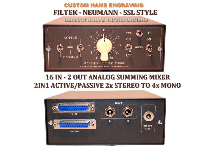 16 ch Desktop neumann ssl summing mixer
