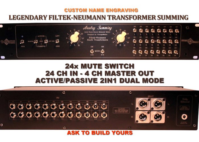 24 ch summing with 24 dedicated mute switches