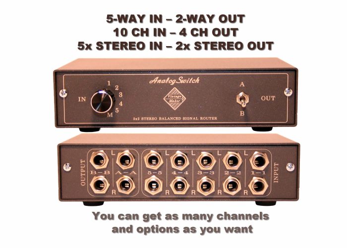 5 way ion 2 way out studio switch Little Switch 10×4 TRS Balanced Studio Signal Router & Monitor Controller