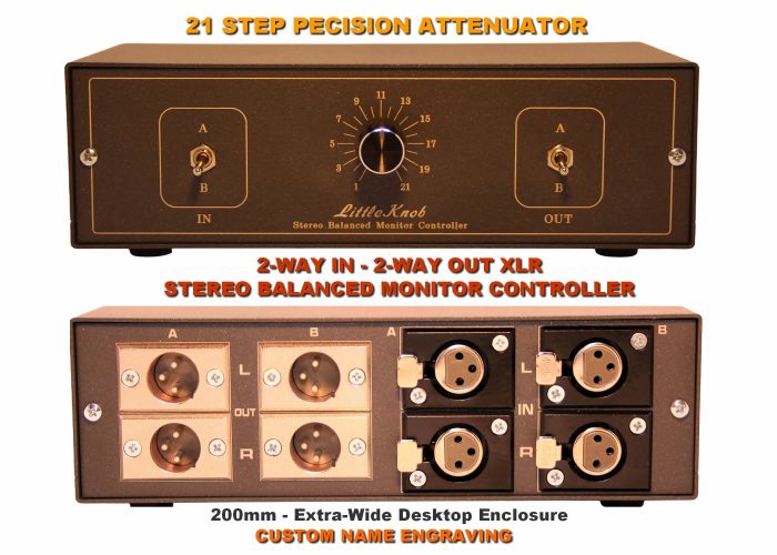 extra wide studio switch monitor controller LittleKnob 2-Way In / 2-Way Out Monitor Controller – 4×4 XLR – 200 mm Extra-Wide