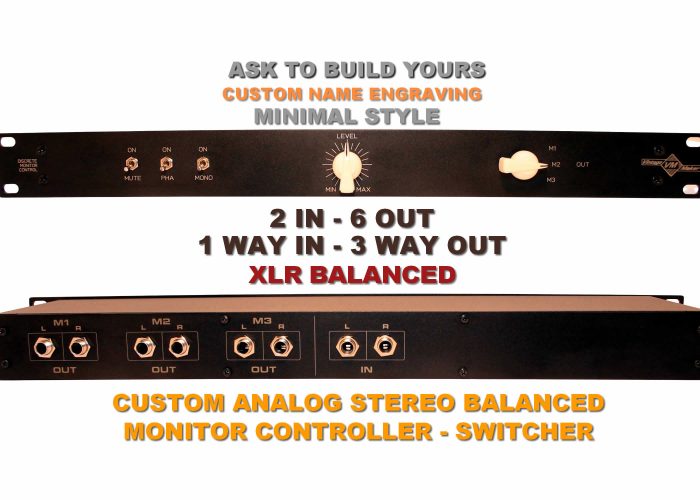 rack monitor controller xlr 1 In / 3 Out or 3 In / 1 Out Passive Monitor Controller – Mono / Mute / Phase – DSUB / TRS / XLR Selectable