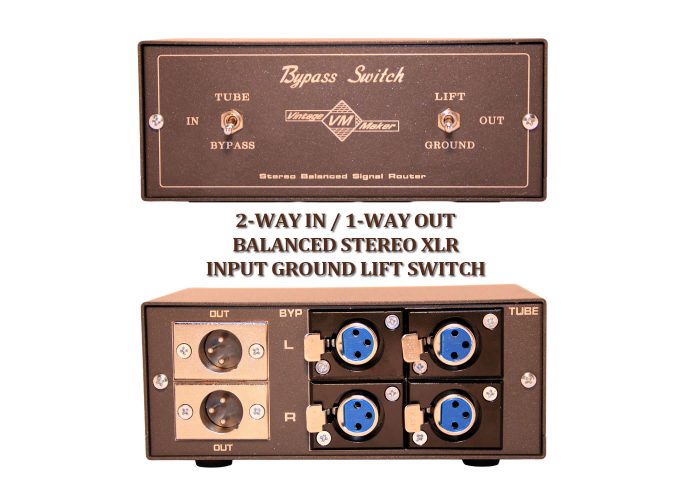 2 way in XLR ground lift switch 2 way in XLR ground lift switch 4 In - 2 Out - XLR Bypass Control A/B Switch Box - Ground Lift
