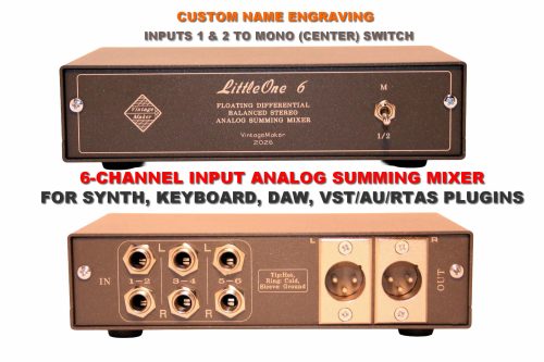 6-Channel Passive Analog Studio Summing Mixer – 6 In / 2 Out Balanced Stereo Summing Box