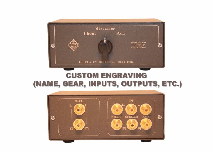 Custom Studio RCA Switch Name Gear Engraving floating isolated ground Custom Studio RCA Switch Name Gear Engraving floating isolated ground