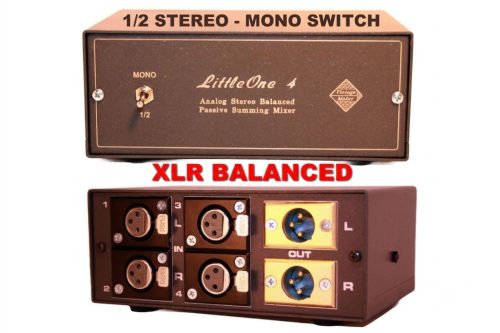 XLR Summing mixer with mono switch LittleOne 4-Ch XLR Desktop Analog Studio Summing Mixer