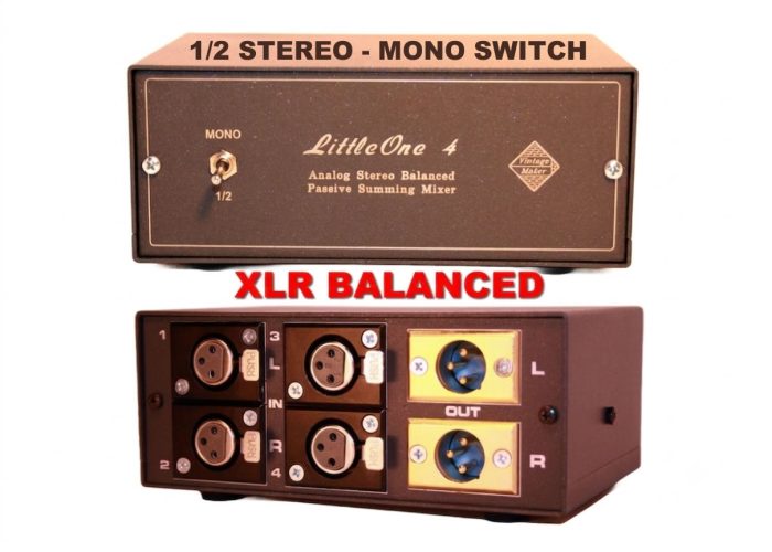 XLR Summing mixer with mono switch LittleOne 4-Ch XLR Desktop Analog Studio Summing Mixer