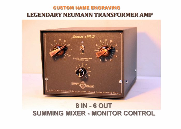 8 x 6 XLR Desktop Color Transformer Amp | Neumann V475-2B Summing Mixer