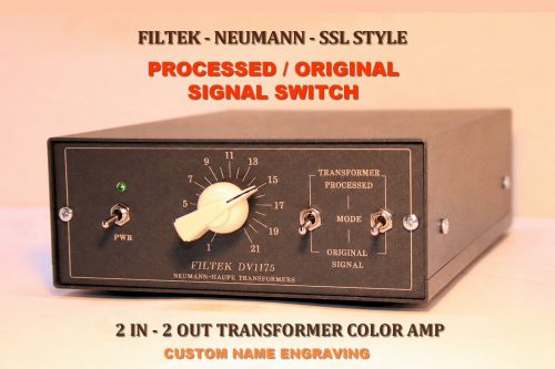 2×2 Desktop Filtek – Four (4) Transformer – Processed/Original Signal Switch – Color Amp – Line Summing Amp – TRS-XLR