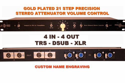 rackmount line signal studio monitor controller 4 In - 4 Out - Rack Monitor Controller - Mute - Phase InvR + Mono - DSUB-TRS-XLR (select connection)