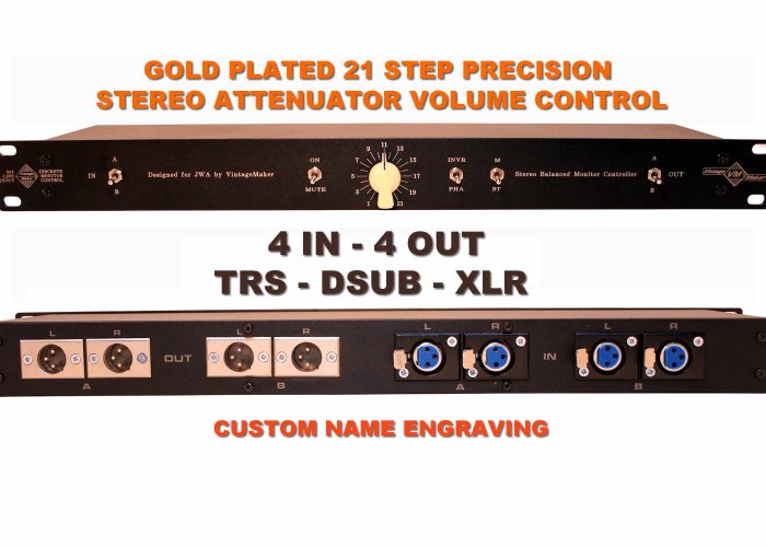 rackmount line signal studio monitor controller 4 In - 4 Out - Rack Monitor Controller - Mute - Phase InvR + Mono - DSUB-TRS-XLR (select connection)