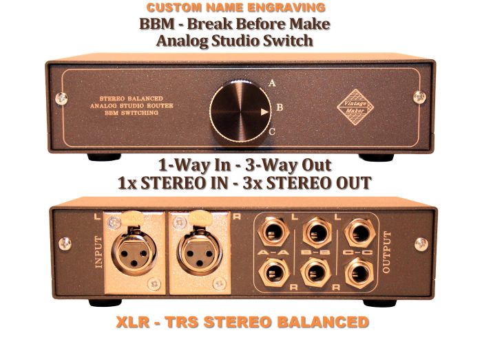 1 way in 3 way out analog studio switch