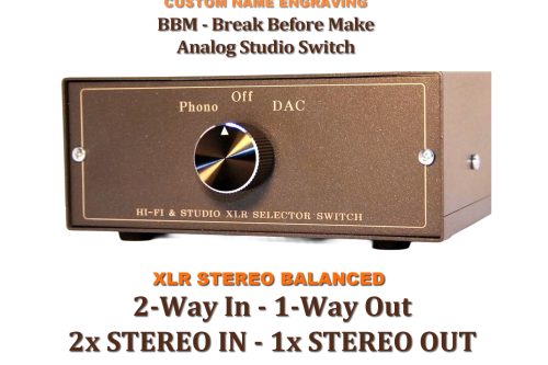2 way in 1 way out analog studio switch 2-Way In / 1-Way Out Stereo XLR Analog Studio Monitor BBM Switcher & Line Controller