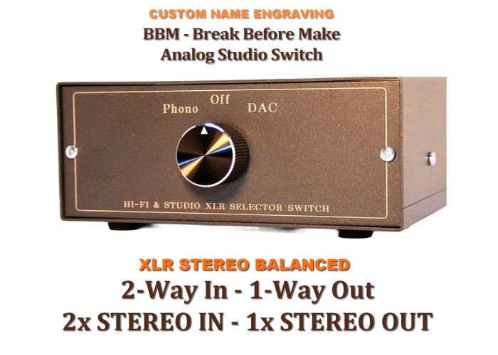 2 way in 1 way out analog studio switch 2-Way In / 1-Way Out Stereo XLR Analog Studio Monitor BBM Switcher & Line Controller