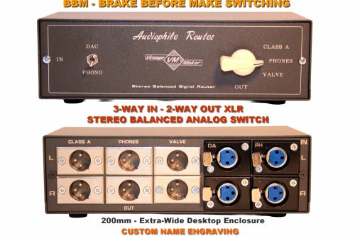 Audiophile hifi studio switch 2-Way IN / 3-Way OUT Balanced XLR Signal Router – BBM Switch 4×6 | Audiophile HiFi Audio Selector Switch