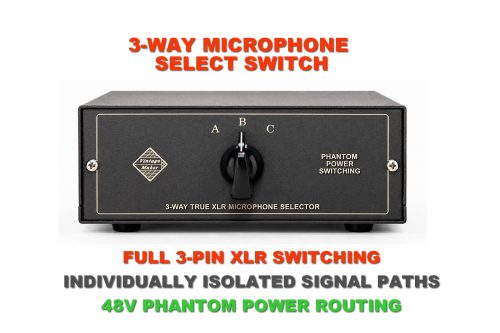 3 way microphone mic switch desktop xlr phantom 48v - 3-In-1-Out XLR Microphone Selector Mic Switcher – BBM, Desktop Version