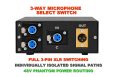 3 way microphone mic switch desktop xlr phantom 48v rear balanced xlr