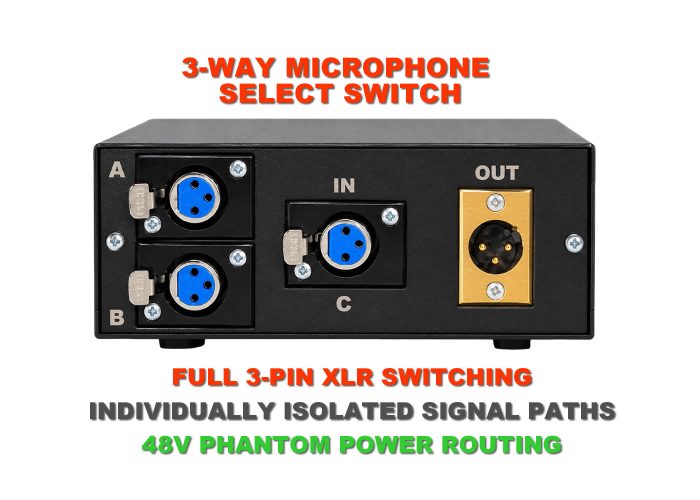 3 way microphone mic switch desktop xlr phantom 48v rear balanced xlr 3 way microphone mic switch desktop xlr phantom 48v rear balanced xlr