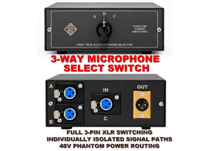 3 way microphone mic switch desktop xlr phantom 3 way microphone mic switch desktop xlr phantom 3-In-1-Out XLR Microphone Selector Mic Switcher – BBM, Desktop Version